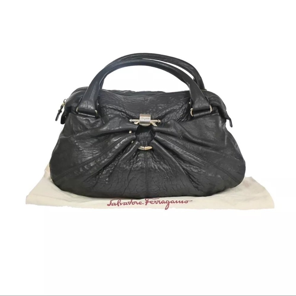 Salvatore Ferragamo Black Leather Handbag
